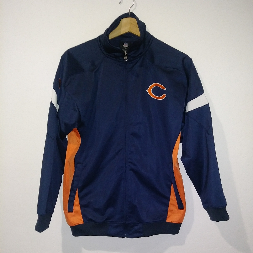 NFL Kids Navy Blue and Orange Chicago Bears Track Jacket